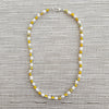 EVIL EYE & PEARL NECKLACE-YELLOW-19"
