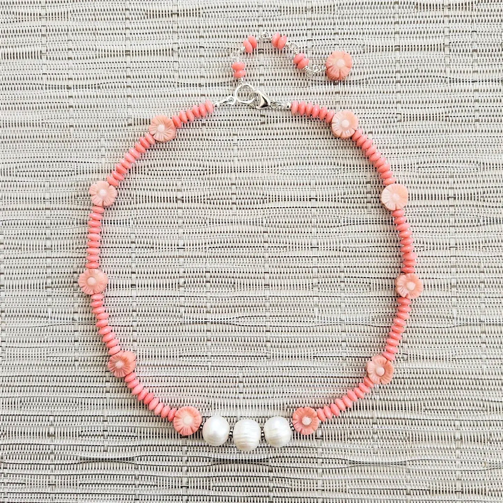 PINK CORAL NECKLACE-16"