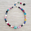 MIXED AGATE NECKLACE WITH TURQUOISE ACCENT-16"