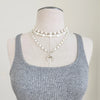 MOTHER OF PEARL WITH MOTHER OF PEARL STARS NECKLACE-16"