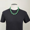 GREEN COLORED SKULL BEAD NECKLACE-24"