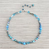 TURQUOISE COLORED MIXED BEAD NECKLACE-16"