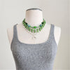 GREEN COLORED MIXED BEAD NECKLACE-16"