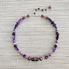 PURPLE COLORED MIXED BEAD NECKLACE-16"