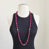 HOT PINK TIGERS EYE NECKLACE-36"