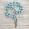 AMAZONITE (10MM) NECKLACE WITH CLAW PENDANT-25"