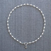 WHITE PEARL (4MM) NECKLACE WITH 8 POINT STAR-16"
