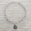 CAPE AMETHYST (8MM) NECKLACE WITH ST. BENEDICT MEDALLION-16"