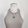 CAPE AMETHYST (8MM) NECKLACE WITH ST. BENEDICT MEDALLION-16"